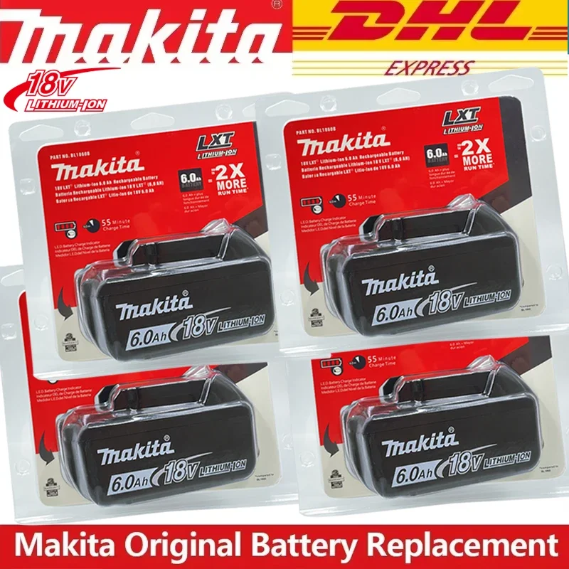 Makita 18V 6000MAH Nabíjateľný nabíjačku s elektrickým prúdom s batériou LED BL1830 BL1850 BL1860