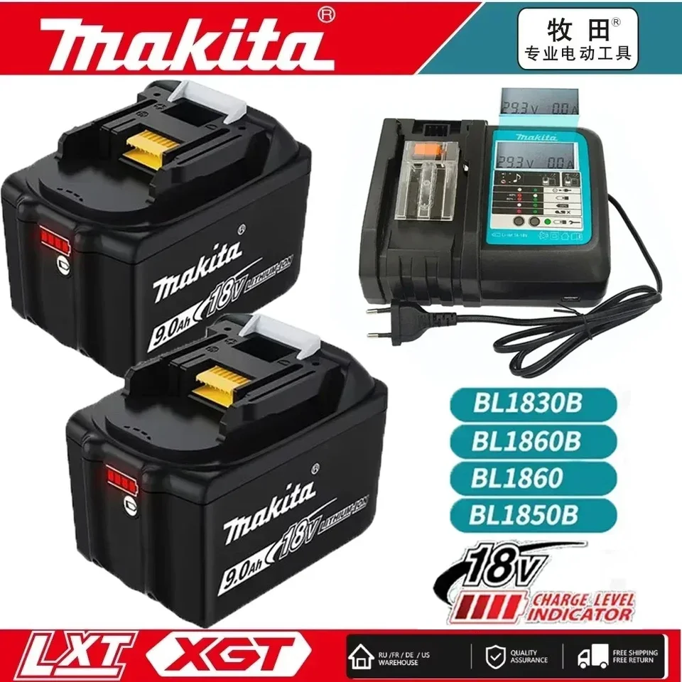 Makita 18V 9000MAH Nabíjateľná nabíjačka s elektrickým prúdom s batériou LED BL1830 BL1850 BL1860