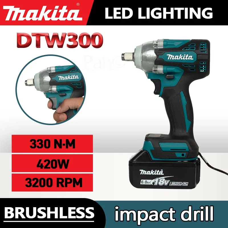 Makita Brushless DTD300 Nárazový skrutkovač bezdrôtový vŕtací výstroj Nástroje na nárazový nárazový vodič bezdrôtový vŕtací skrutkovač