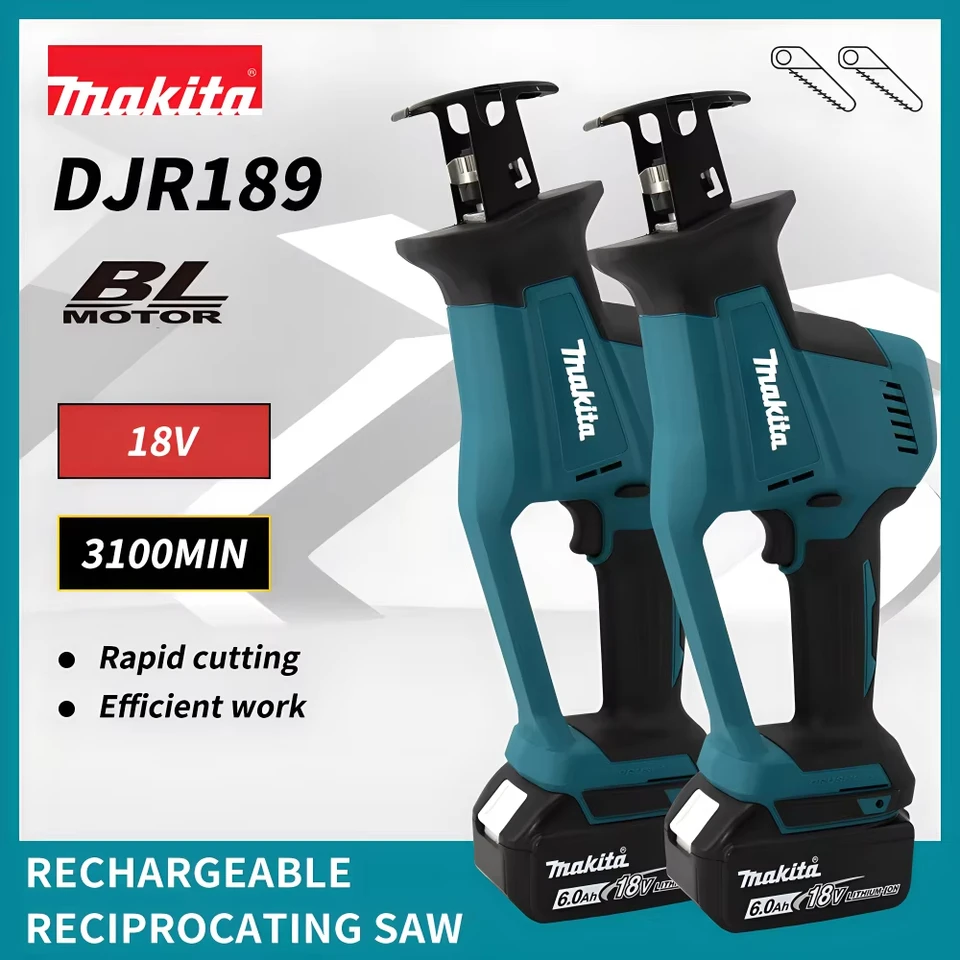 Makita DJR189 18V bezdrôtový elektrický recipročný recipročný píla bez kefiek nabíjateľné drevené kovové rezanie píl