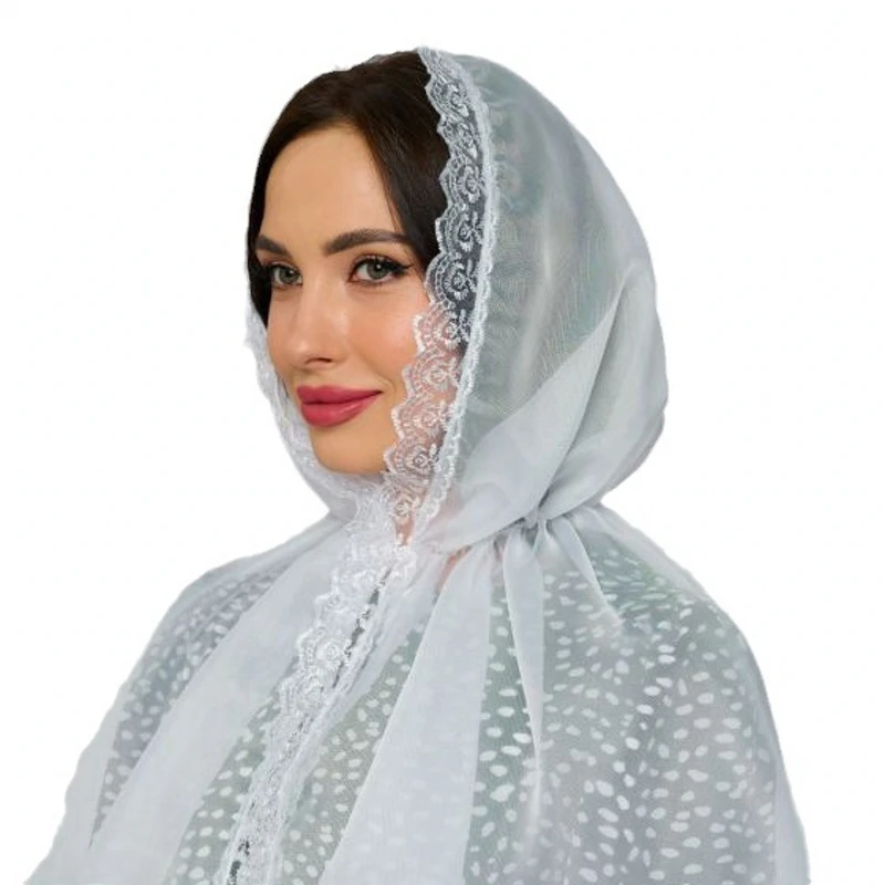 Malajzia módne šatky čipky kvetinové organza turban islamský moslim hidžáb hlava kryt