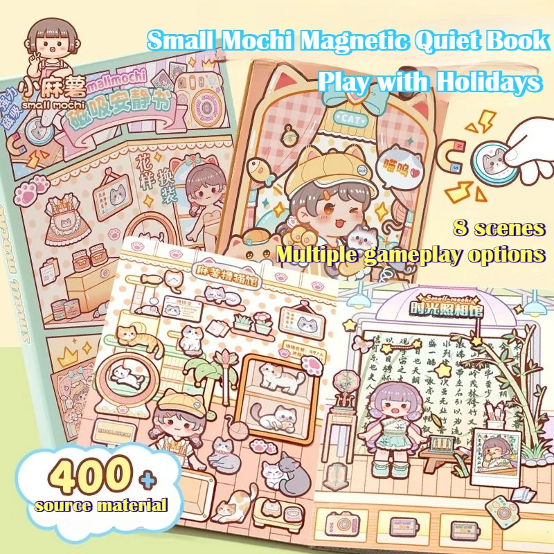 Malá magnetická kniha Mochi Lazy Weekend Dieckery DIY Detské dievčatá ručne vyrábané puzzle a papierová páska
