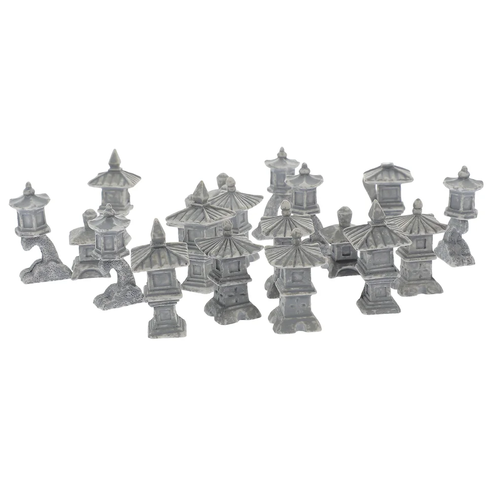 Malá pavilón miniatúrna kamenná lampa dekor vinobranie japonská pagoda živica zen záhradná socha