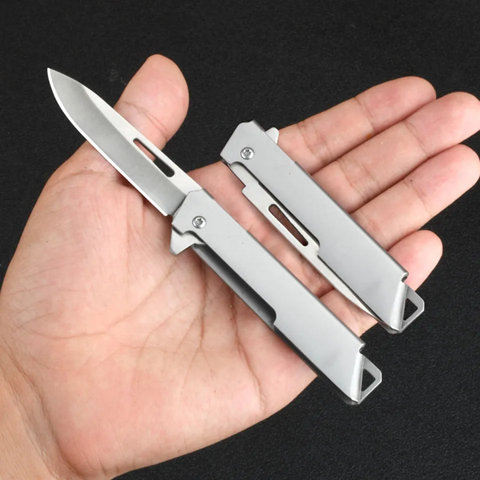 Malá sebaobrana Keychain nôž vonkajšie kempingové ovocné nôž Nôž každodenné nosiť ľahký vreckový nôž mini rozbaľovací nôž