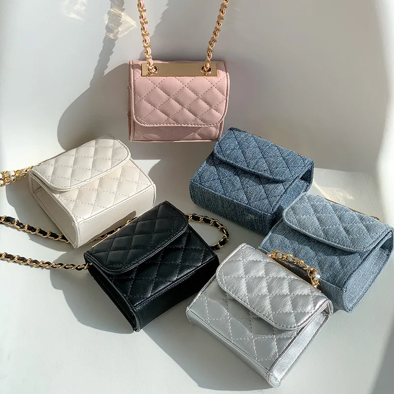 Malá taška na rameno pre ženy módne retiazka Crossbody taška pre dievčatá, mini malá štvorcová taška