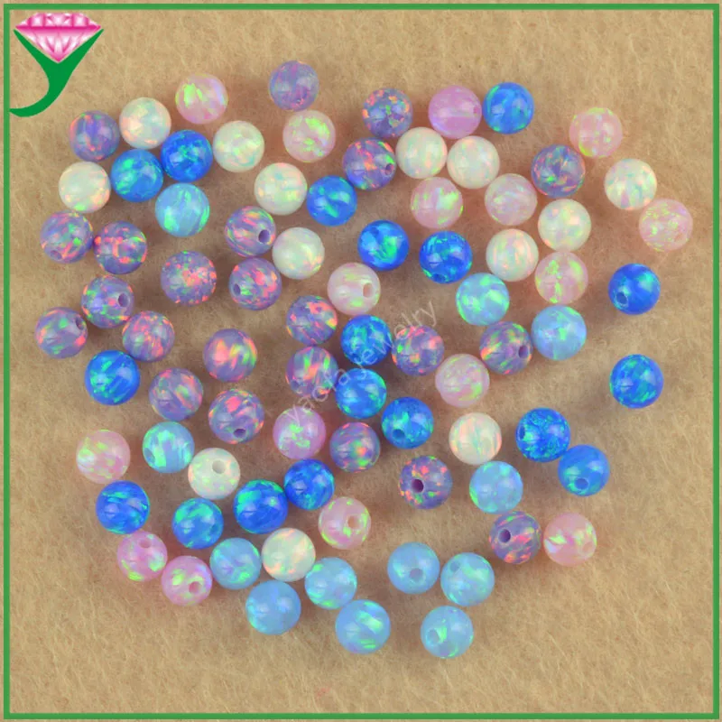 Malé 3 mm okrúhle voľné opálové guľôčky napoly vŕtané diery Mini Cabochon Ball pre výrobu náušníc alebo šperky na klenoty