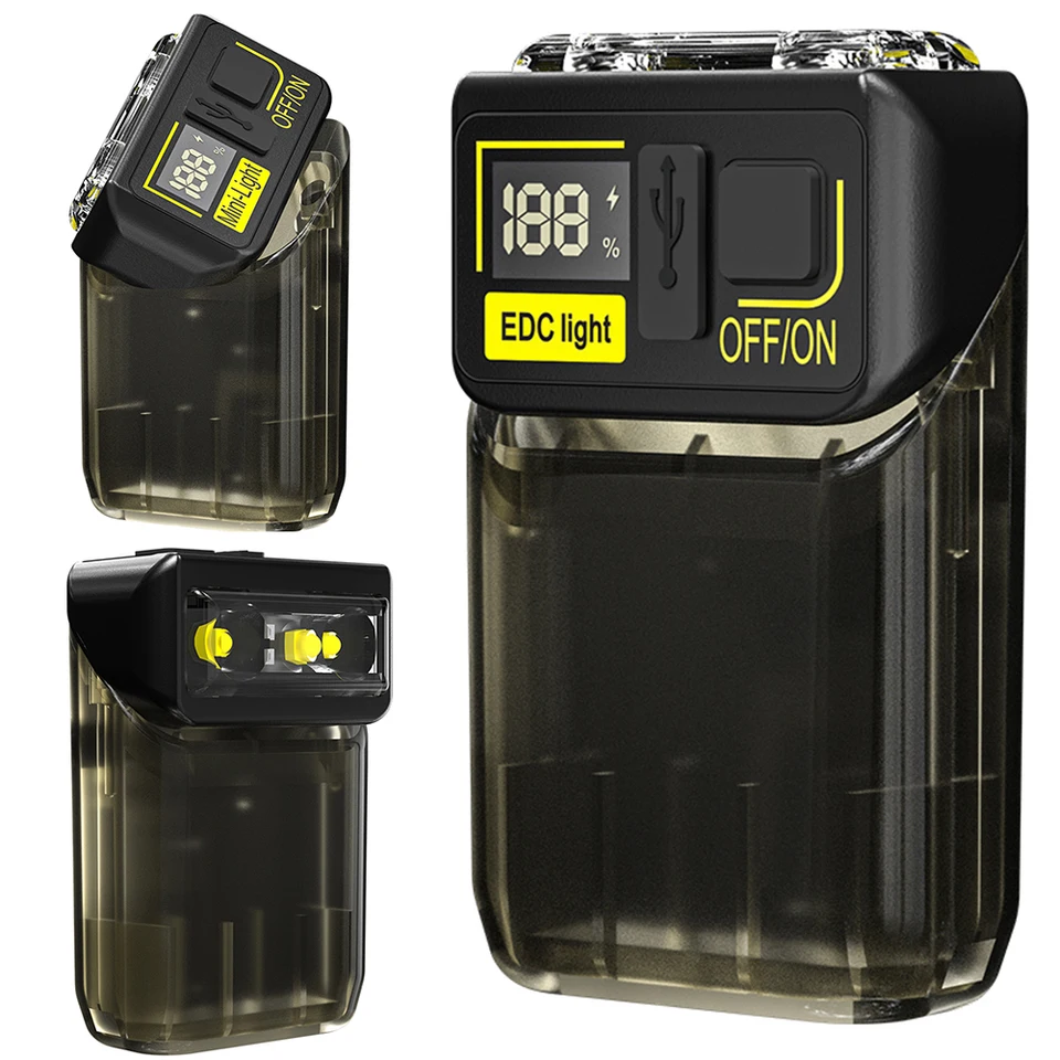 Malé baterky 180 ° Rotatovateľná LED+COB Mini Keychain baterka 380lm klobúk klip Svetlo 6 Svetelné režimy pre kempingovú turistiku