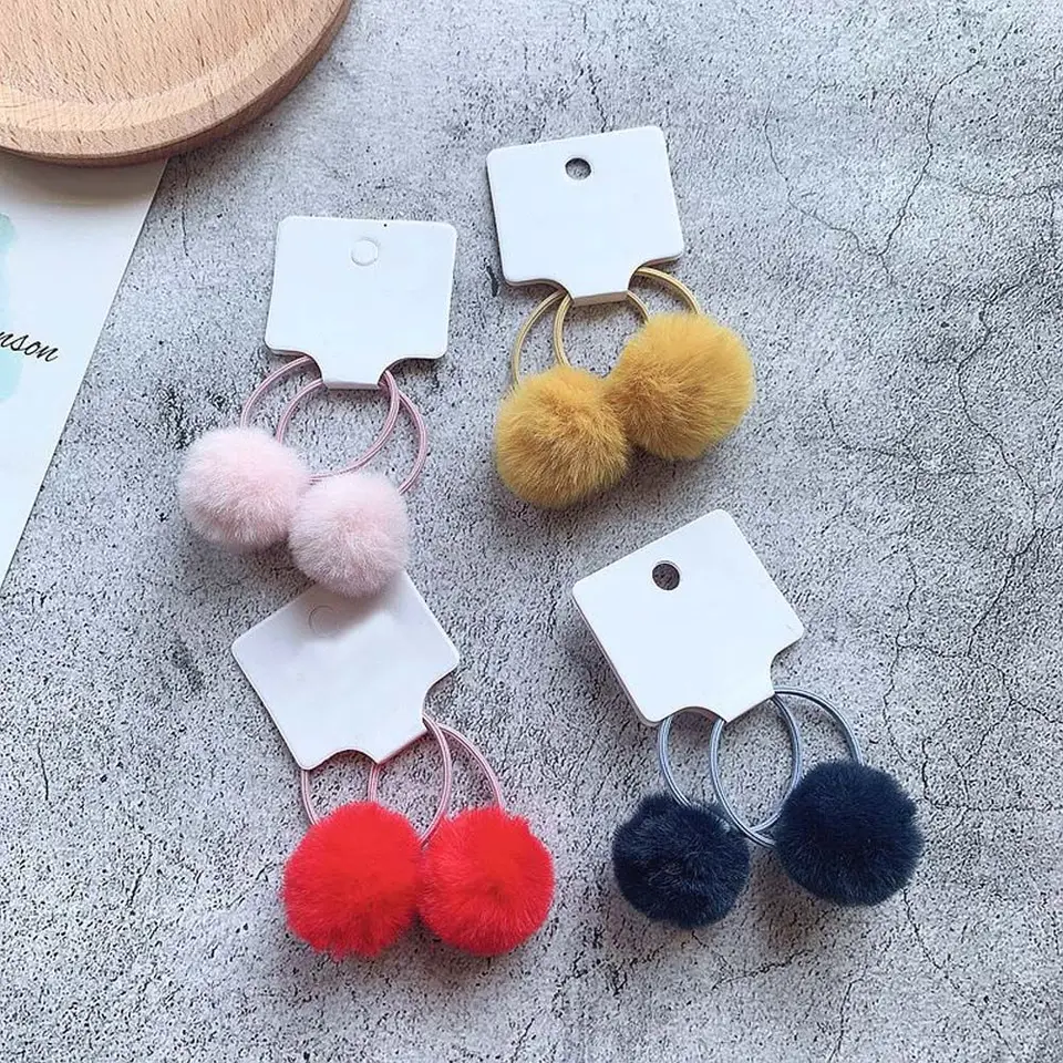 Malé elastické deti deti gumové pompom účesové doplnky dievčenský prsteň gumový pás lano lano lano