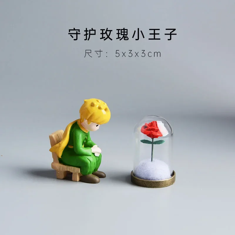 Malý princ miniatúr karikatúry Little Fox Reviin Toys Rose B612 Model Desktop Ozdobia remeslá figurína figurína Art Doll
