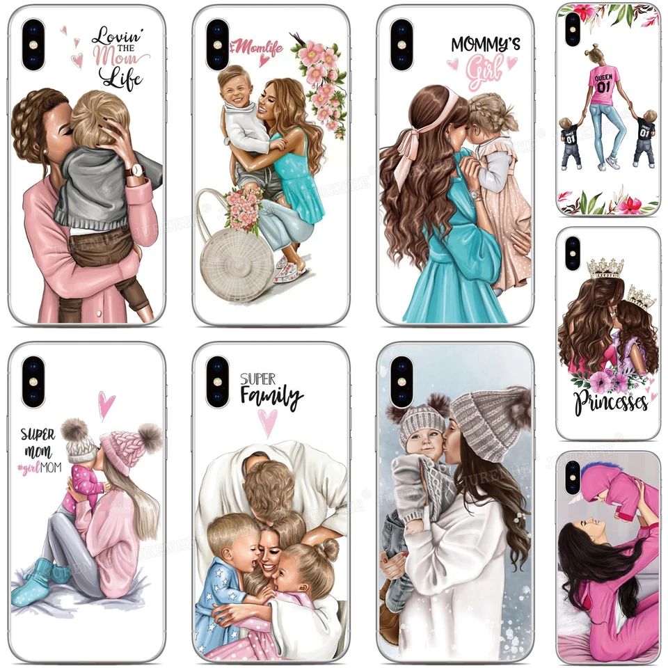 Mama Girl Boy Telefon Pase pre Motorola Moto G55 G35 G45 5G G85 G84 G64 G71 G54 G53 G22 E14 G24 G34 G04 4G Edge 50 Neo Pro Cover