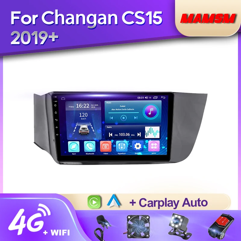 MAMSM Android 12 2K QLED Car Radio pre Changan CS15 2019+ Video Multimedia Bluetooth Player Navigation GPS 4G CarPlay Stereo