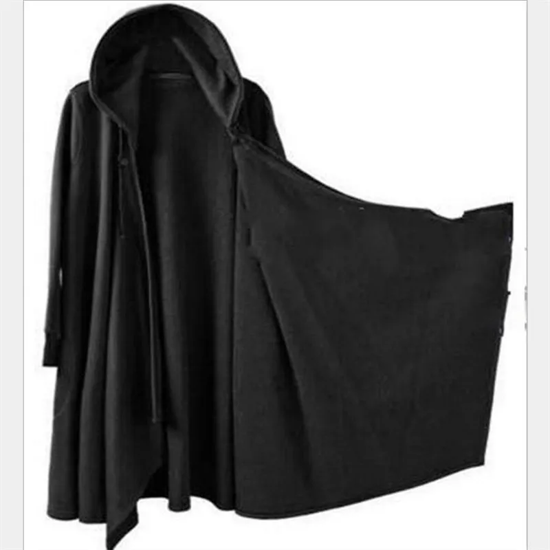 Man Hip Hop Coats Muž kapucňu bavlnené streetwear hombre bundy Pánske voľné plášť s kapucňou s dlhým rukávom Hot Sale rúž Top cosplay