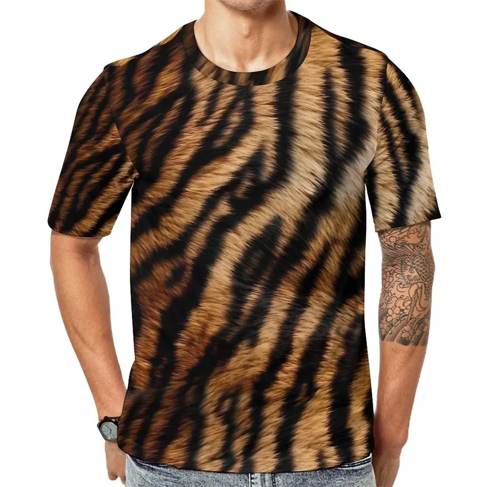 Man Tiger Africa Fur tlač Tričko novinky Tričká s krátkym rukávom Dizajn