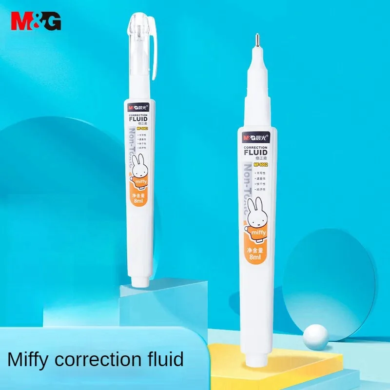 M&G 8ML Korekcia Kvapalina Miffy Series Correction Pen s jednou fľašou Náhodná náhodná na korekciu chýb rukopisu