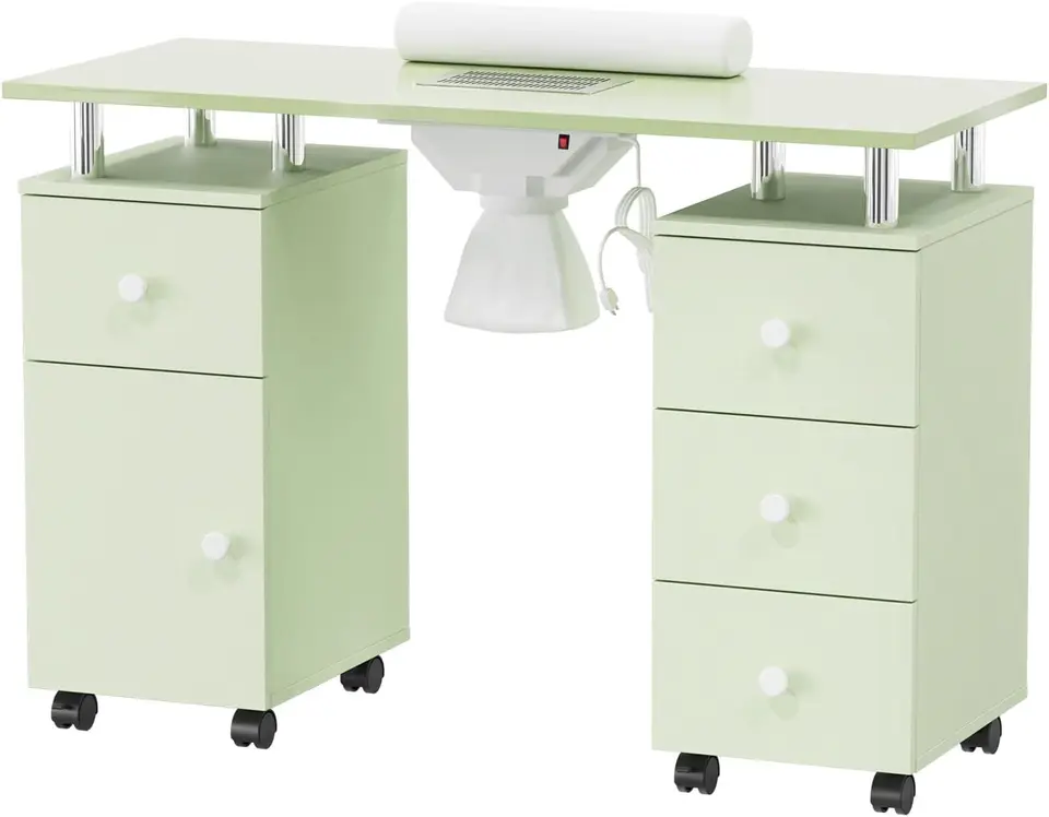 MANICURE TABLE KIT DASK pre nechtovú techniku, stanica na nechtového stola s elektrickým zberateľom prachu, acetón na ukladanie kozmetického make -upu kozmetického salónu