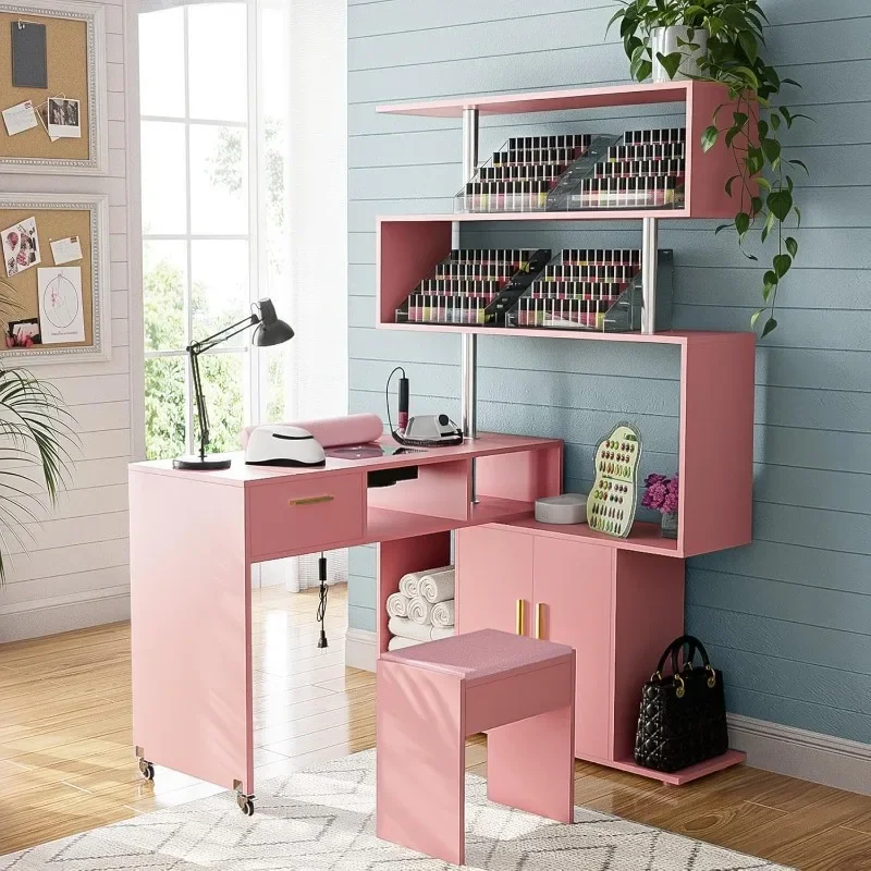 MANICURE TABLE KIT DASK STOČNOSŤ, ROTÁVANIE LET-LET TECH DASK s kolektorom prachu, obojsmernou zásuvkou