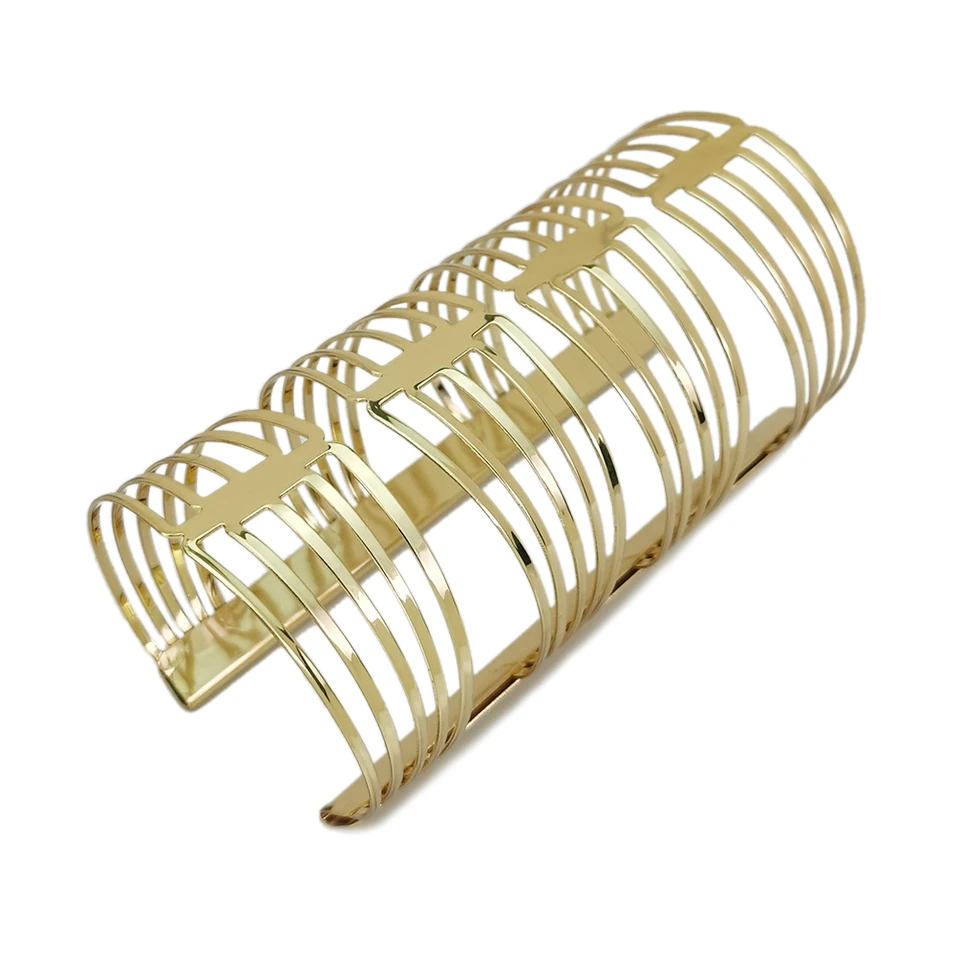 Manilai Long Big Hollow Alialoy Otvorená Cuff Bangles Dámske módne večierky Príležitostné náramky náramky Vyhlásenie šperky