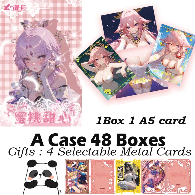 Manka New A5 Veľkosť bohyňa karta Waifu Board Peach Sweet Doujin Booster Box Hobby Game Card Card Picy Rare Card LSP SSP SSR Toy Gift
