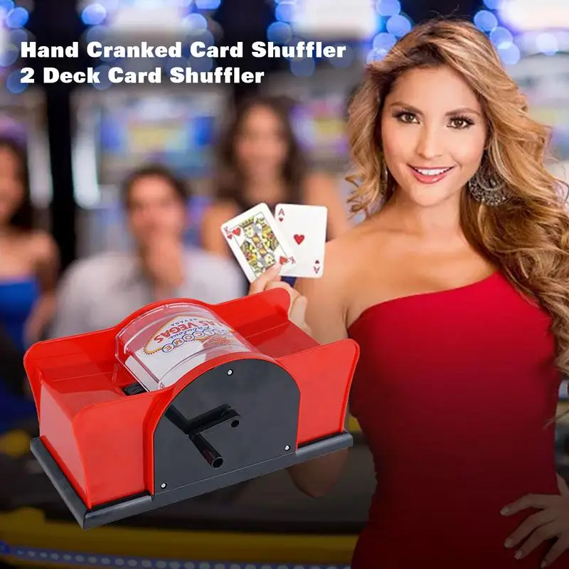 Manuálna karta Shuffler Poker Shuffle Machine pre karty 2 paluby držiteľa kariet Easy Ručne kľukové kasínové kasíno Shuffler