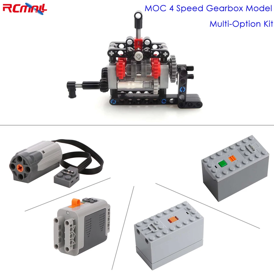 MANUÁLNA PRESPISS SPEAT MOC 4 Speed ​​Gearbox Model Power Funkcie stavebné bloky Zostavujú tehly kompatibilné s legoedmi