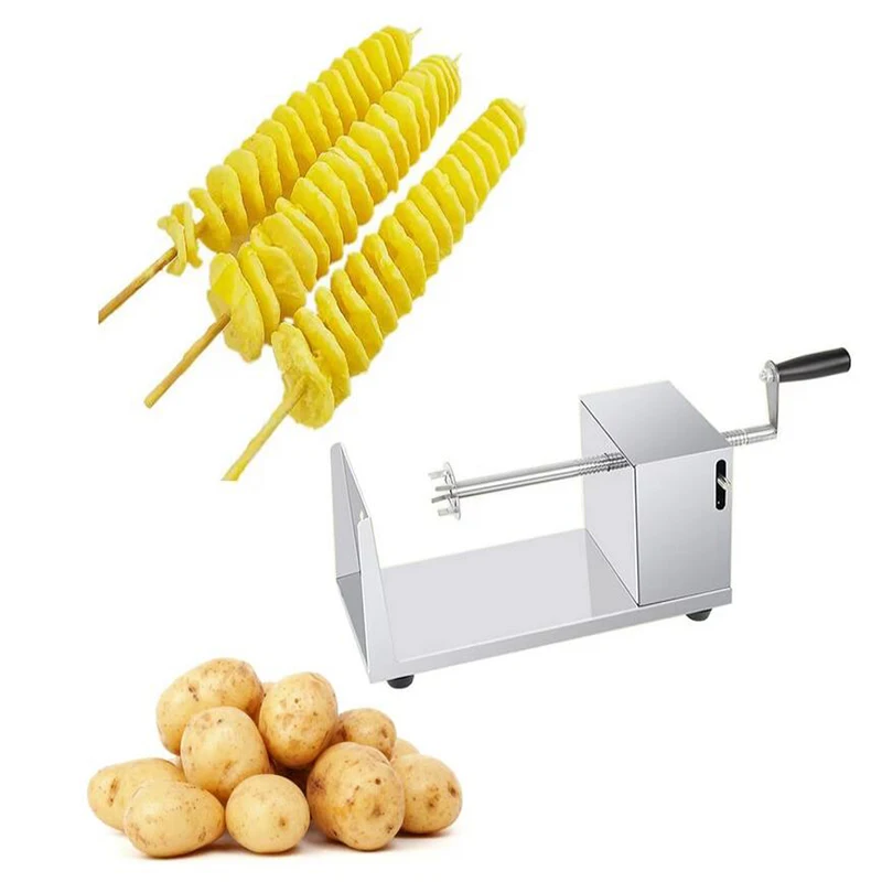Manuálna z nehrdzavejúcej ocele zemiakové lupienky Stroj Twisted Scretting Cutting Potato Cutter francúzsky smažený náradie