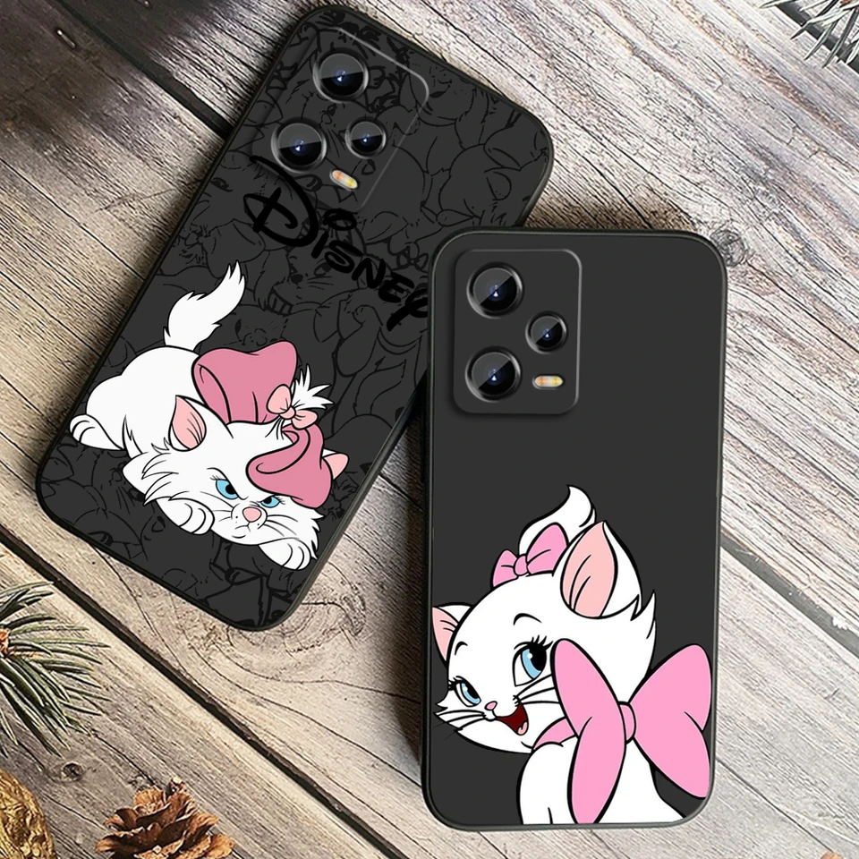 Marie Cat Anime pre Xiaomi Redmi Note 13 12r 12S Turbo 11 11T 11S 10S Pro Plus 5G Čierny kryt telefónu