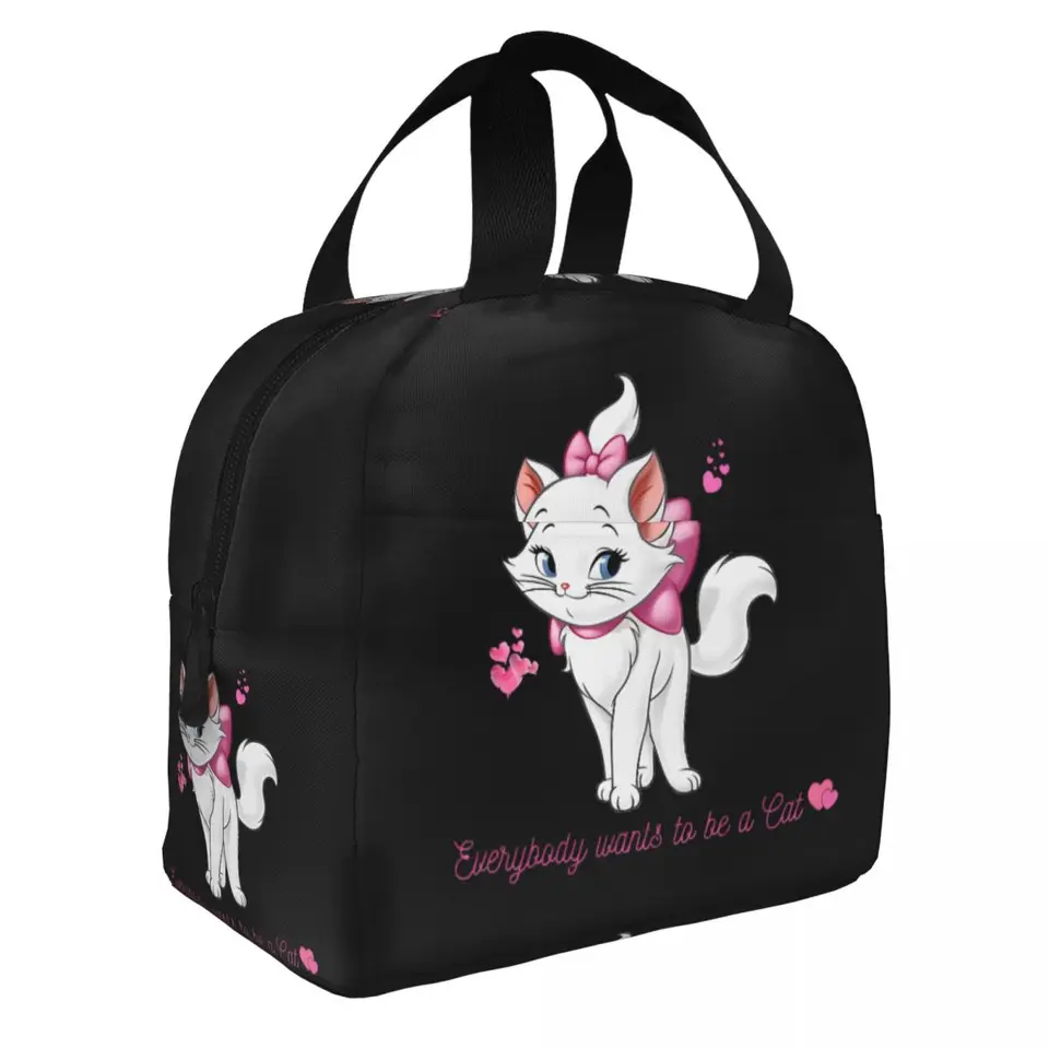 Marie Cat roztomilý karikatúra aristocáty izolované obedové tašky Prenosné opakovane použiteľné chladič vrecka obed krabica tote škola pikniky Men ženy