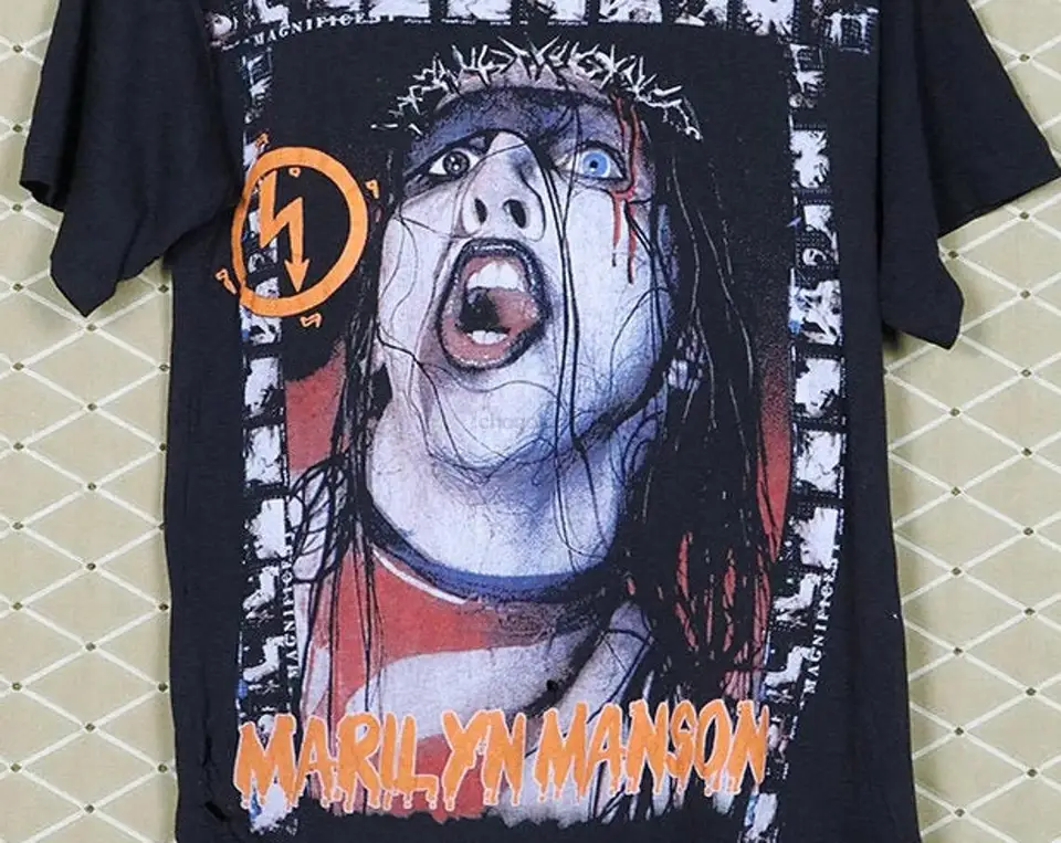 Marilyn Manson Tričko Vinobranie vzácna košeľa Punk Goth Cradle Filt Christian Smrť mimozemský sex