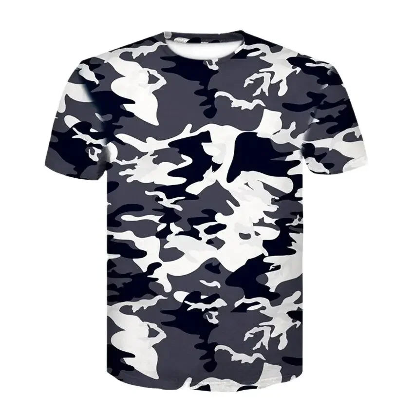 Marine Corps Field Camo Summer Vintage 3D Tlated Pánsky športový šport Simple Tough Guy Style Round Crck Tričká s krátkym rukávom