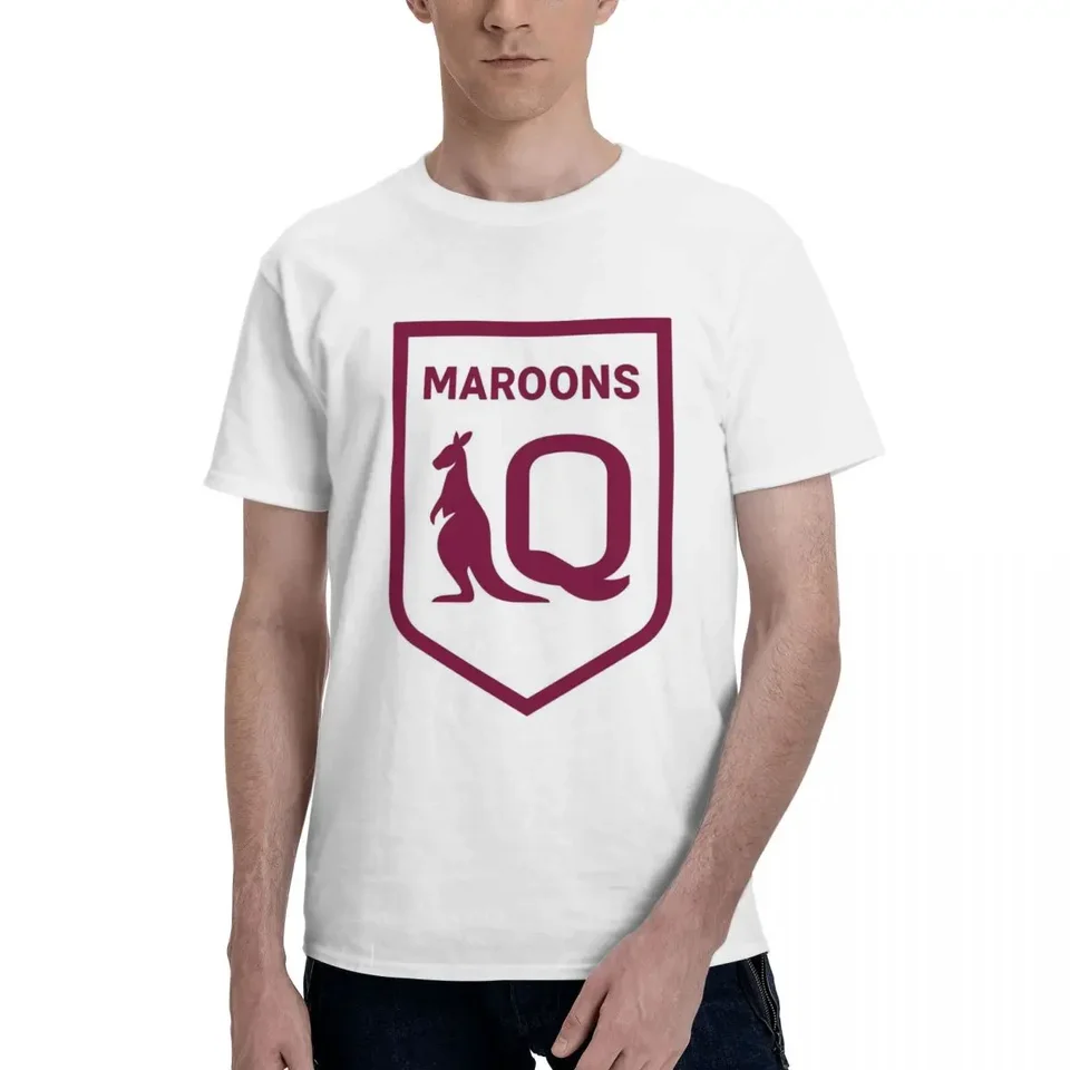 Maroons Queensland logo Maroons State of Origin Queenslander Rugby Tričko pre mužov tričká Pánske krátke rukávy okrúhly krk leto