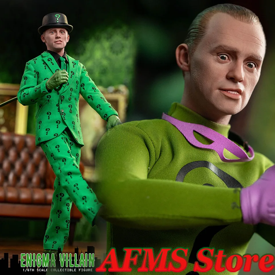 Mars hračky MAT017 1/6 Zberateľská figúrka v mierke Riddler Enigma Villain Dvoji človek 12 palcov Men vojak Plne nastavený akčný figúrku telo
