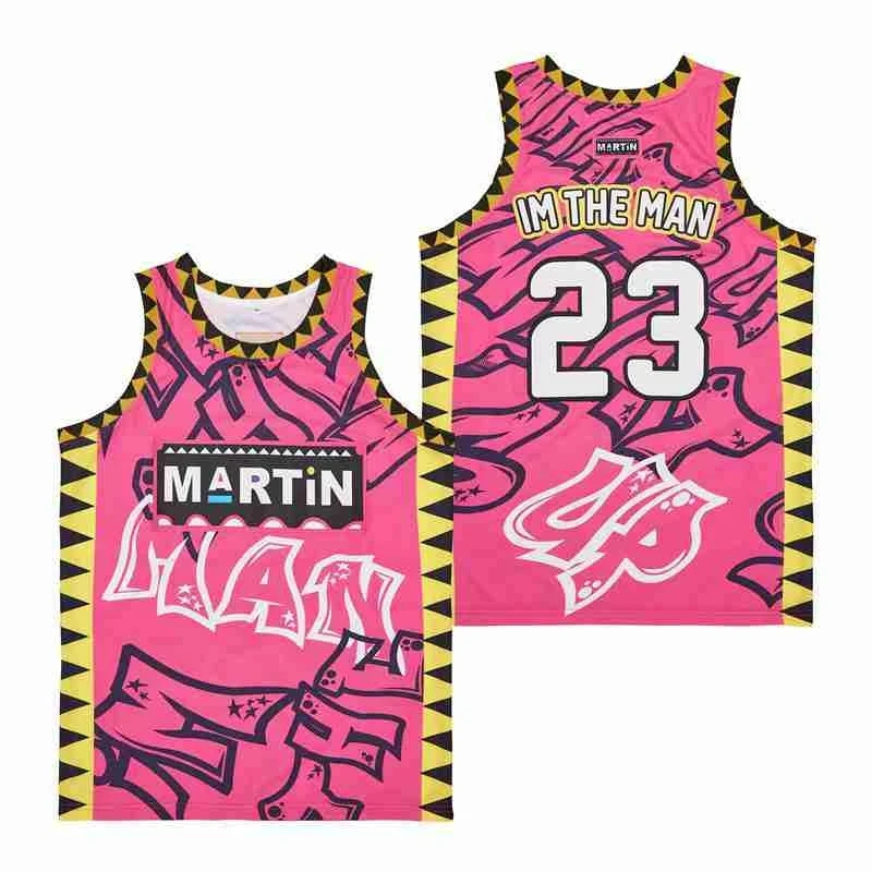 Martin 23 im the Man bg basketbalové dresy Outdoor Sportswear hip-pop graffiti kultúra retro edície bez rukávov dresov Tops Tops Tee