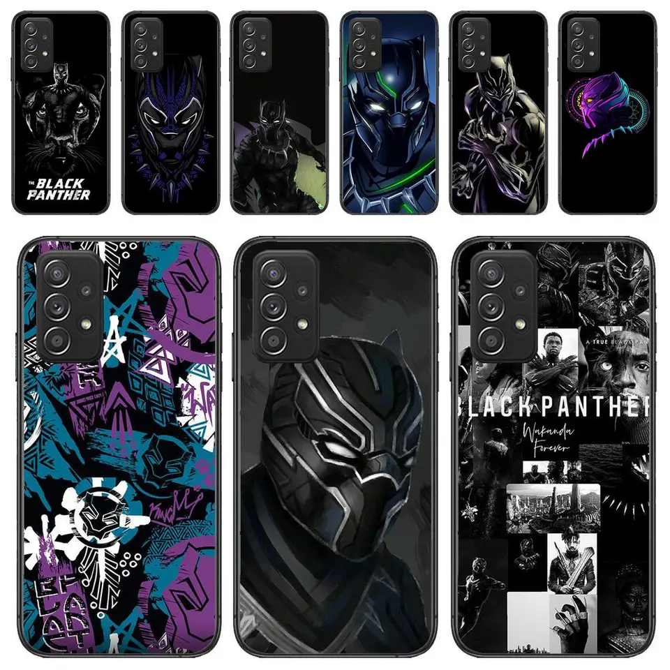 Marvel Black Panther TPU Puzdro pre Samsung Galaxy A13 A52 A53 A73 A32 A51 A22 A12 A20E A50 A21 A72 A72 A70 S 4G 5G Luxusný kryt