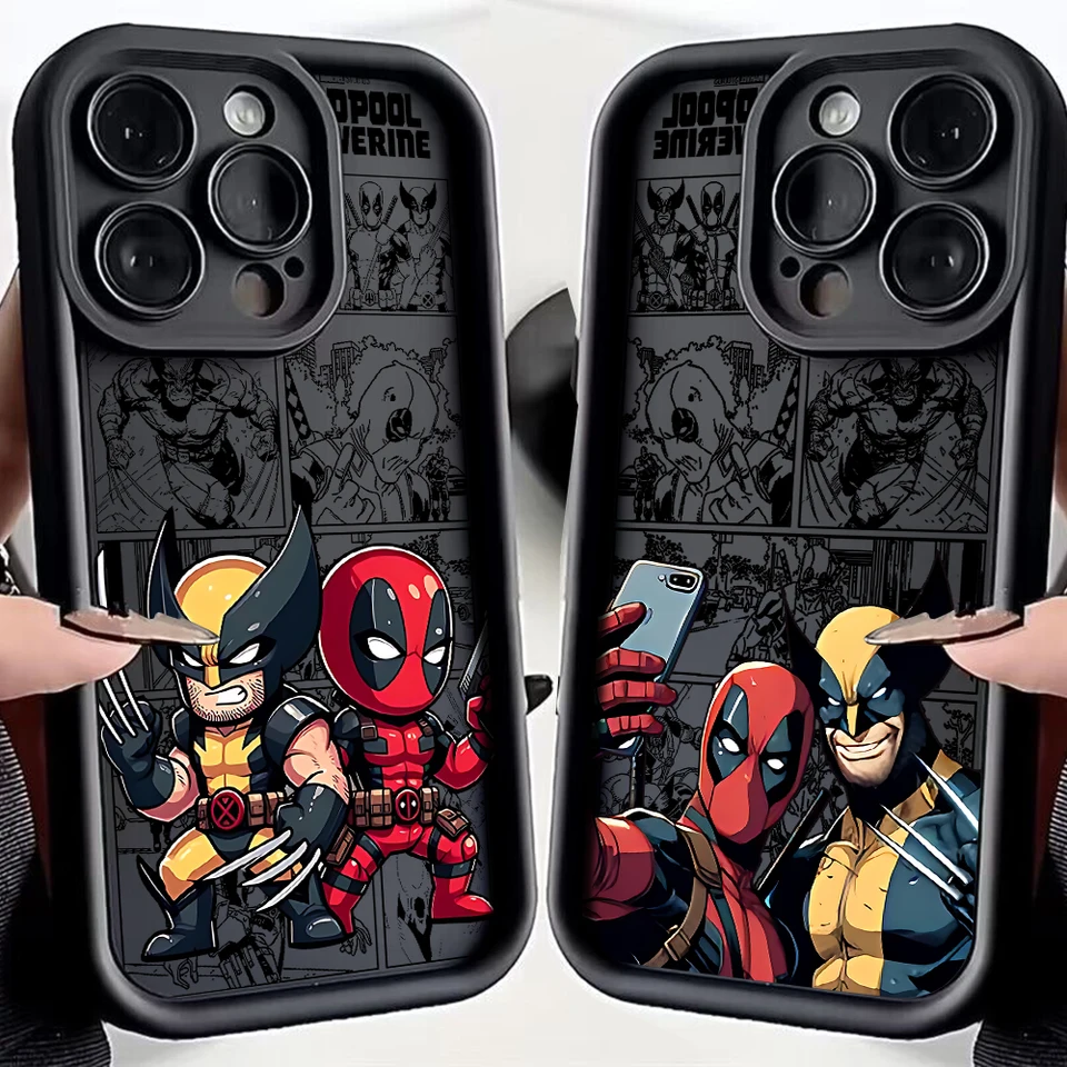 Marvel Comic Deadpool Wolverine telefónny puzdro pre Huawei P20 P30 P30 P50 Mate 20 30 40 Pro Nova 7 9 10 SE Soft TPU Zadný kryt TPU