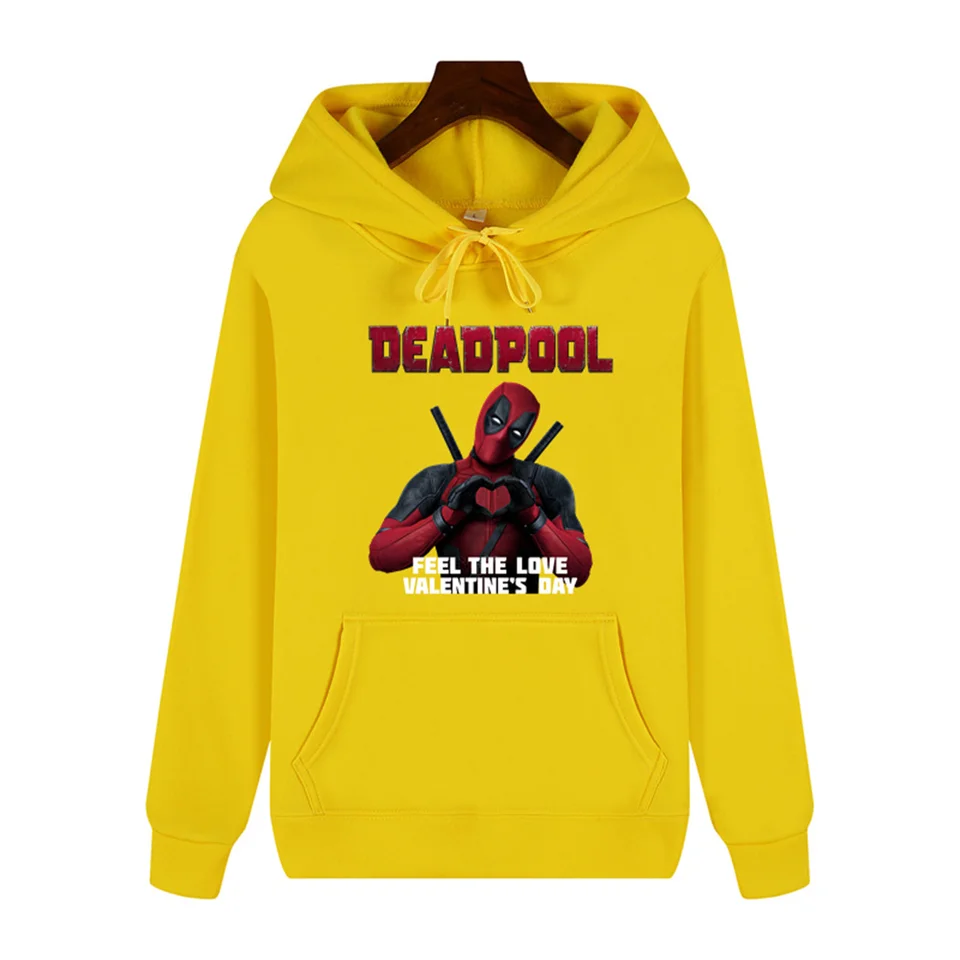 Marvel Deadpool Zábava Tlač Jeseň/zima Pohodlné mäkké zahusťovanie mužov Vysoko kvalitná neformálna móda Warm Street Hoodie