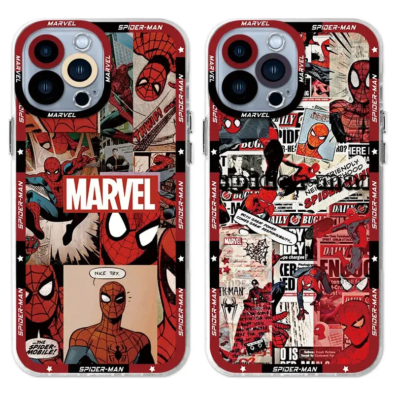 Marvel Hero Spider Man Case pre Xiaomi 13T 12T 11T 10T 14 13 12 11 Lite 5G NE POCO F6 X6 PRO X3 NFC X5 X4 GT F3 F4 F5 M6 M5S C65