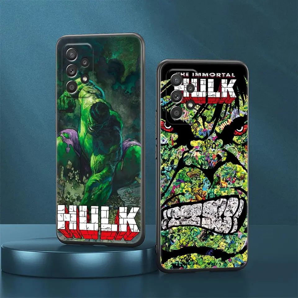 Marvel Hulk Zelený obrie puzdro pre prípady Samsung Galaxy A23 5G A13 A24 A23 A12 A14 A21S A22 A01 A02 A03 A04 S Soft Cover Telefón