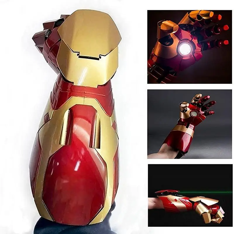 Marvel Iron Man Electronic Arc FX Wrist Armor Infinity Gauntlet Avengers MK42 1: 1 Nositeľné rukavice Cosplay kostým pre muža darček