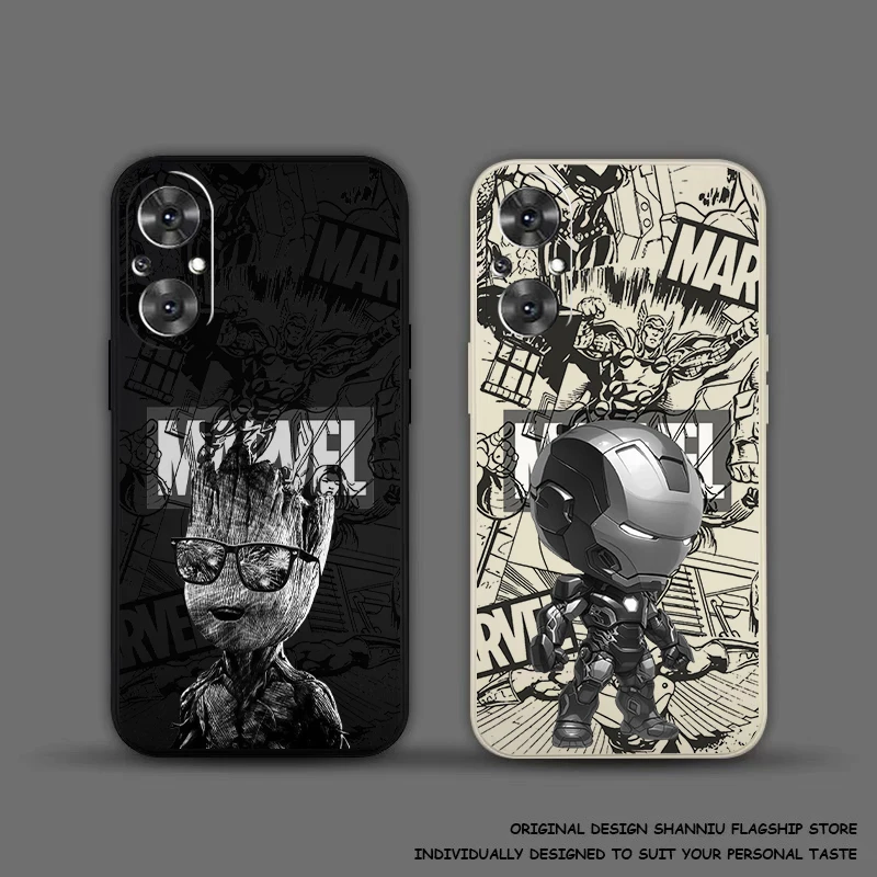 Marvel Iron Man Groot Cute pre Oppo A94 A91 A74 A54 A16 Reno 9 8 8Z 7Z 7 Pro Find X5 X3 Neo Lite 5G Phone Case Funda Coque Coque
