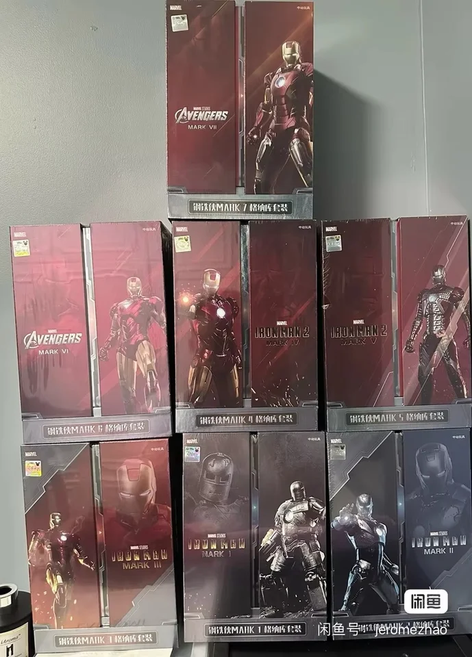 Marvel Iron Man Mk1-7 Mark Hall Action Figure Avengers Tony z Armor set 1-7 Stark Legends Original Zd modeldoll hračky darček