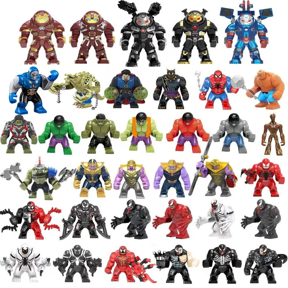 Marvel legendárny superhrdina Spider Man, Hulk, Iron Man, Build Block Avengers Filmy, plná séria budov postavy Blok a