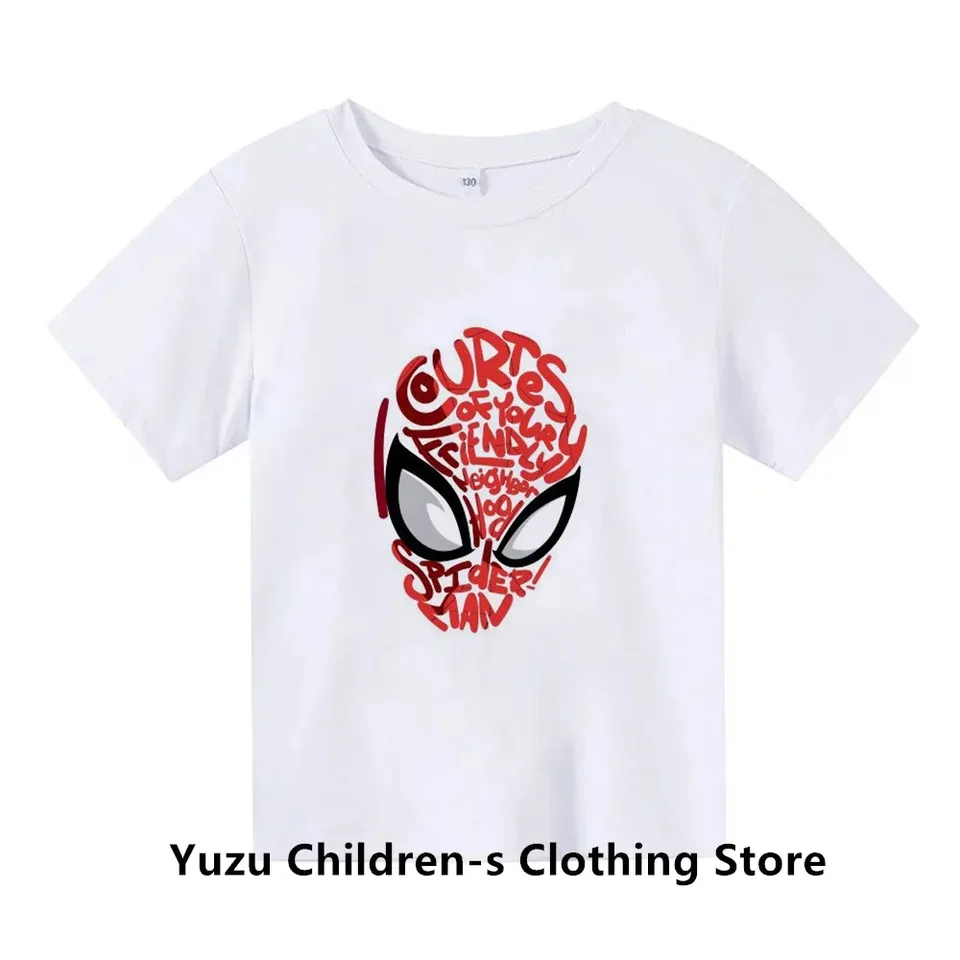 Marvel Spider-Man Fashion Tlač značky letné detské tričko Detské tričko Tričko Top Darčeky pre chlapcov a dievčatá