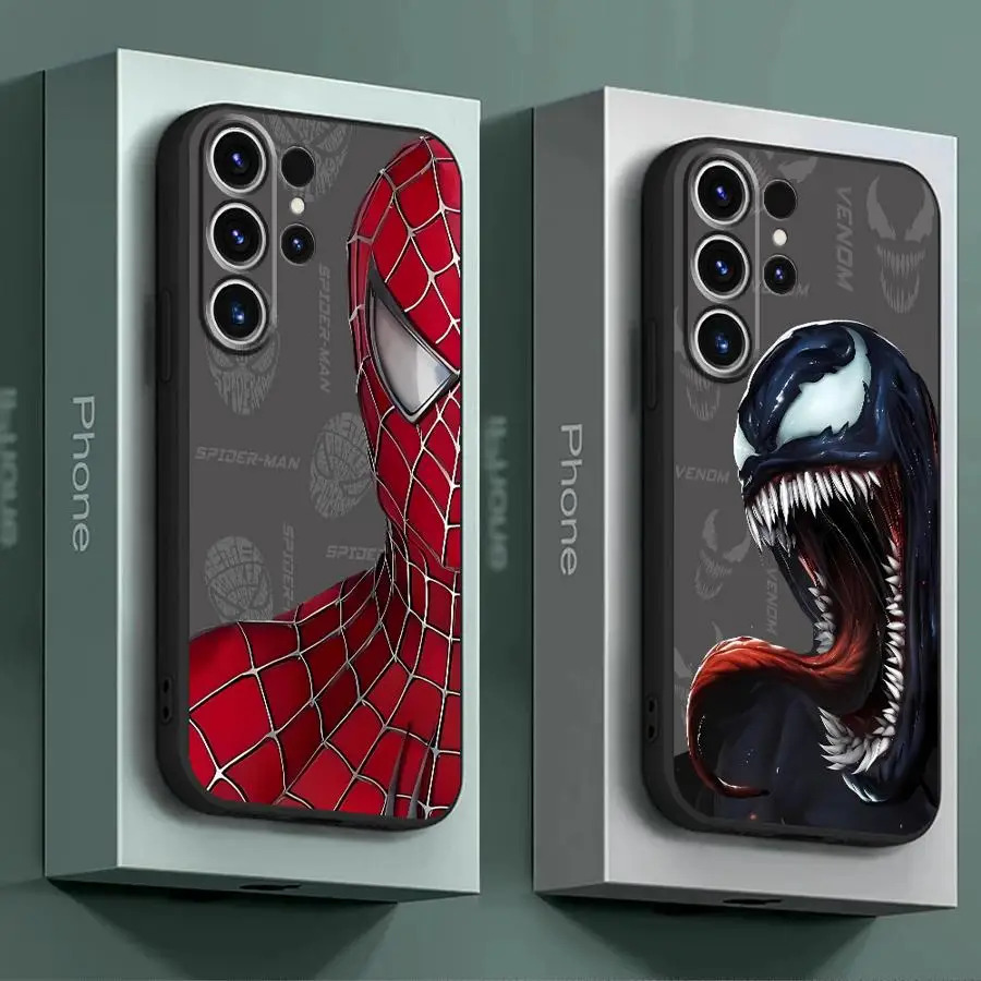 Marvel Spider Man Venom Telefón puzdro pre Samsung Galaxy S24 Ultra S25 S22 Plus S21 5G S21 Fe S20 S23 Ultra S20 Čierny mäkký kryt