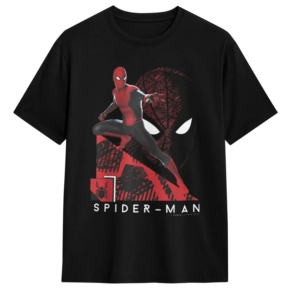 Marvel Spider-Man ďaleko od domáceho portrétu Tech tričká Pure Cotton Trendy Cool Tshirt pre mužov