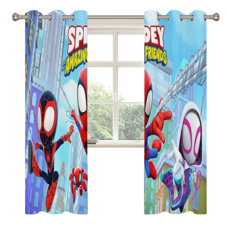 Marvel Spiderman Blackout Curtains pre spálňu obývacej izby