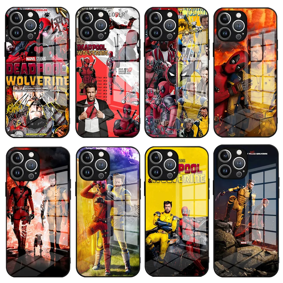 Marvels Deadpool Wolverine telefónny puzdro pre Samsung Galaxy S24 S23 S22 S21 S20 Note20 Ultra Plus Fe M20 M34 54 4G 5G Glass Cover