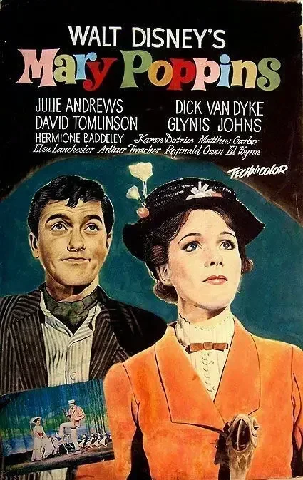 Mary Poppins 1964 Vintage Film kovový plechový znak plaket plaketou