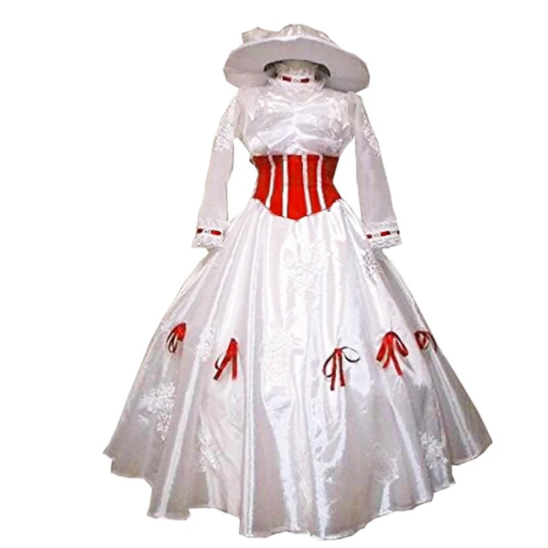 Mary Poppins kostým pre dospelých šaty s klobúkom kostým Cosplay
