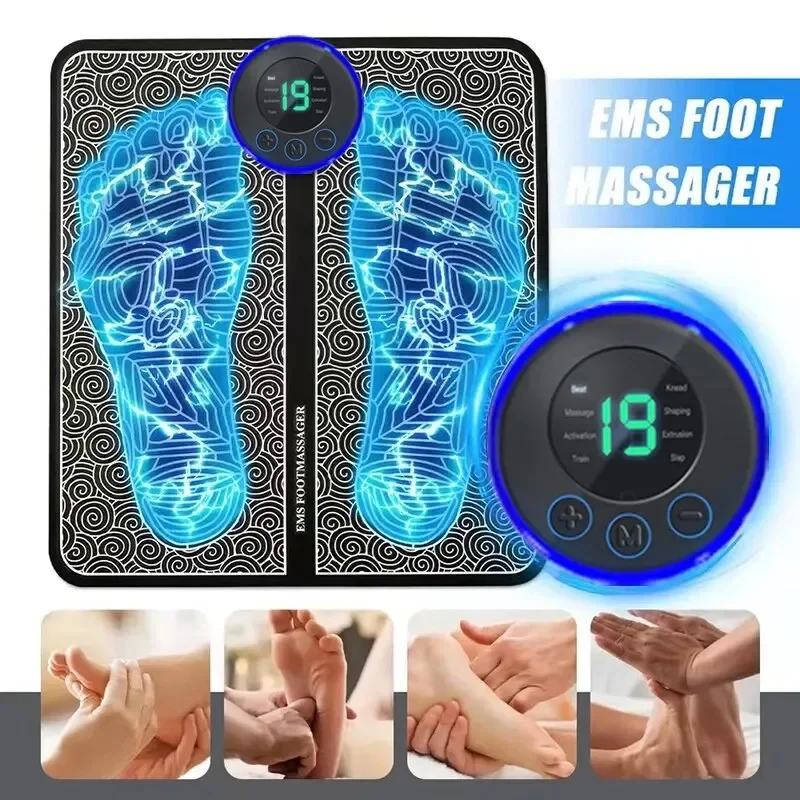 Masager nôh EMS Nabíjateľná masážna masážna relaxačná doštička na masáž elektrickej masáže nôh Nástroj na domácu fitness svalovú masáž