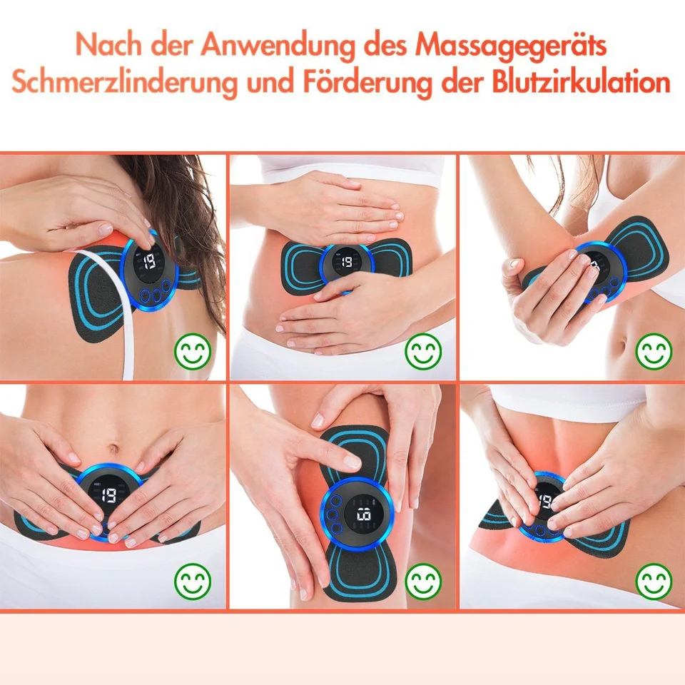 Massager EMS trénera EMS pre krk, chrbát, rameno, nohy, režimy 8 Massager krk
